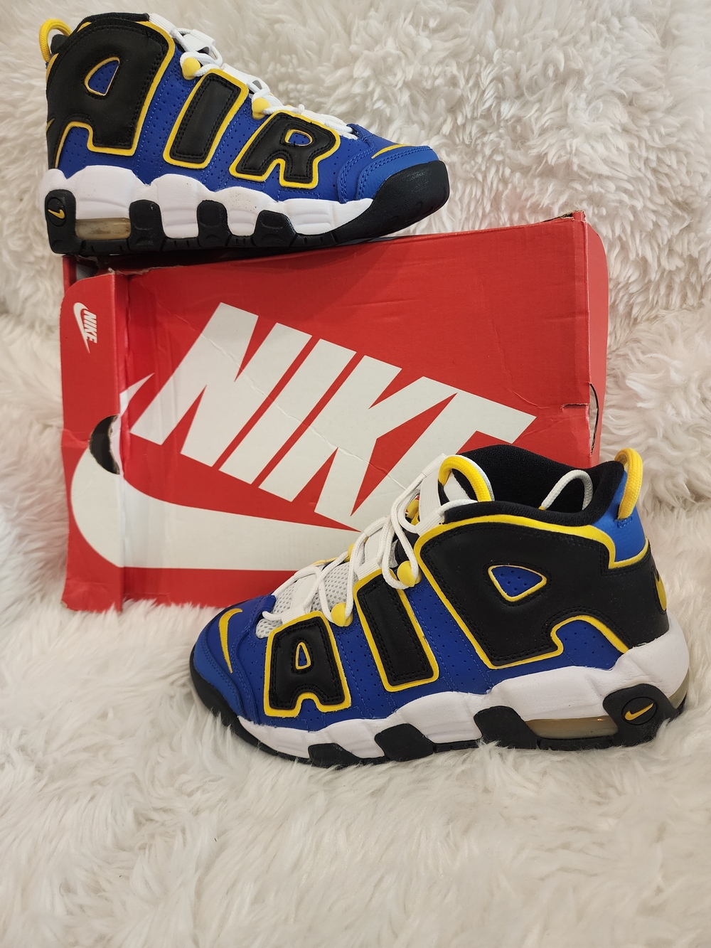 Nike Kids 'Air' High-Top Sneakers — Blue/Black/Yellow